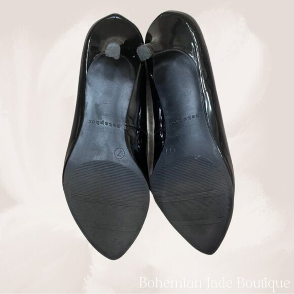 Metaphor Black Patent Pointed Toe Pumps Heels - Size 7 - Picture 5 of 5